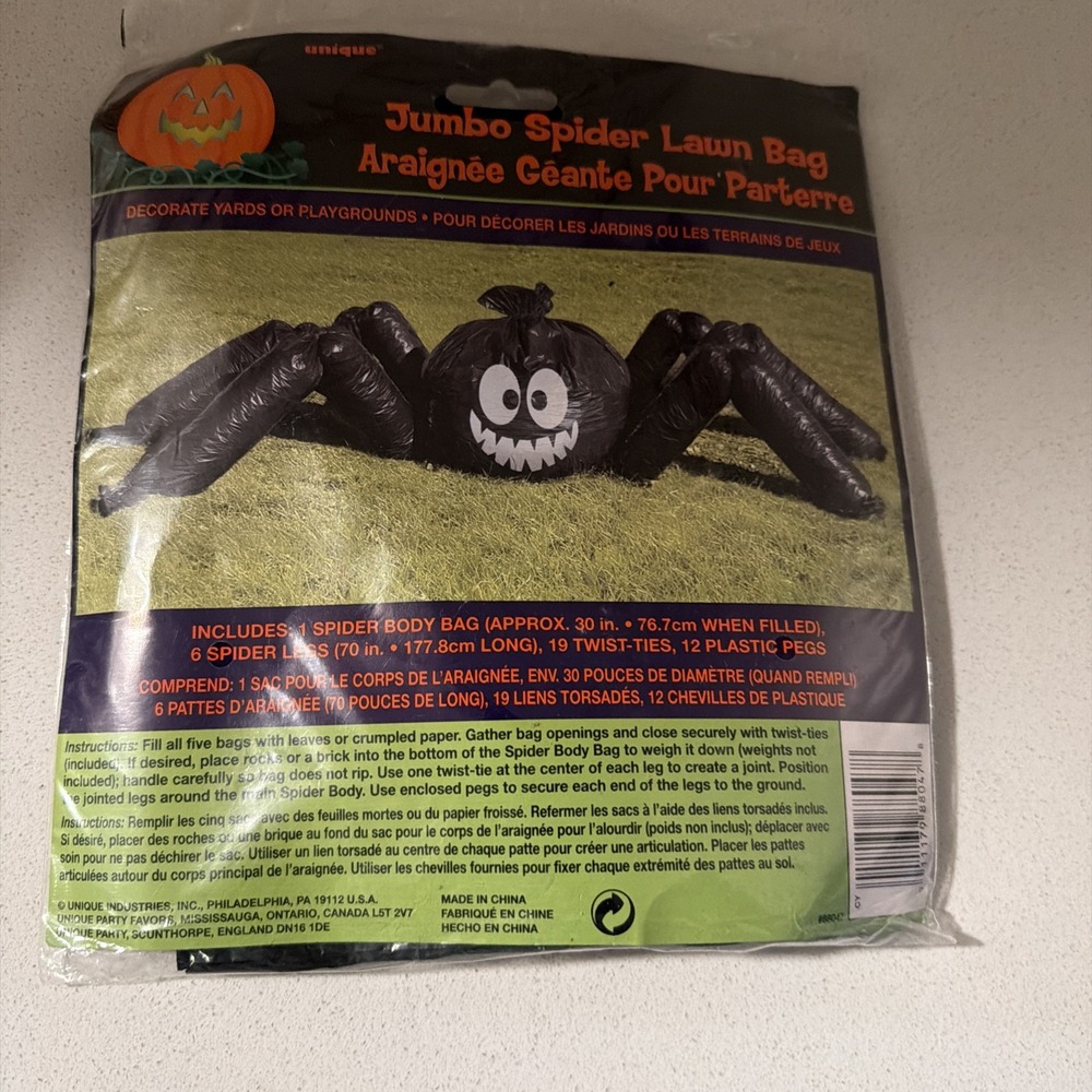 Halloween Spider Lawn Bag Giant Decoration Prop Garden Leaf Tidy Decoration New